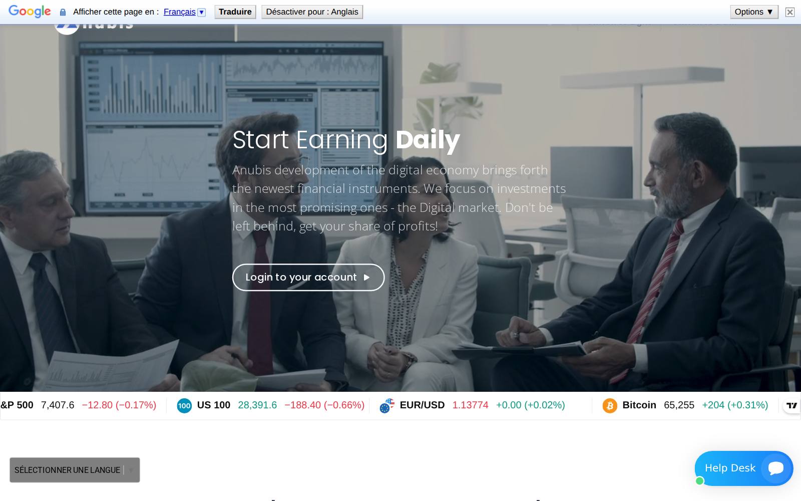 Screenshot of the anubisglobex.com website, captured 24 July 2026