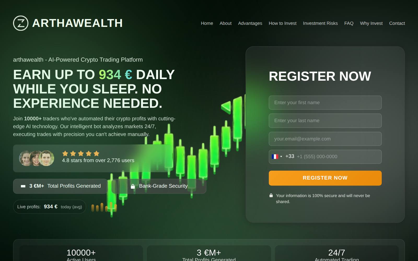 Screenshot of the ARTHAWEALTH website, captured 21 July 2026