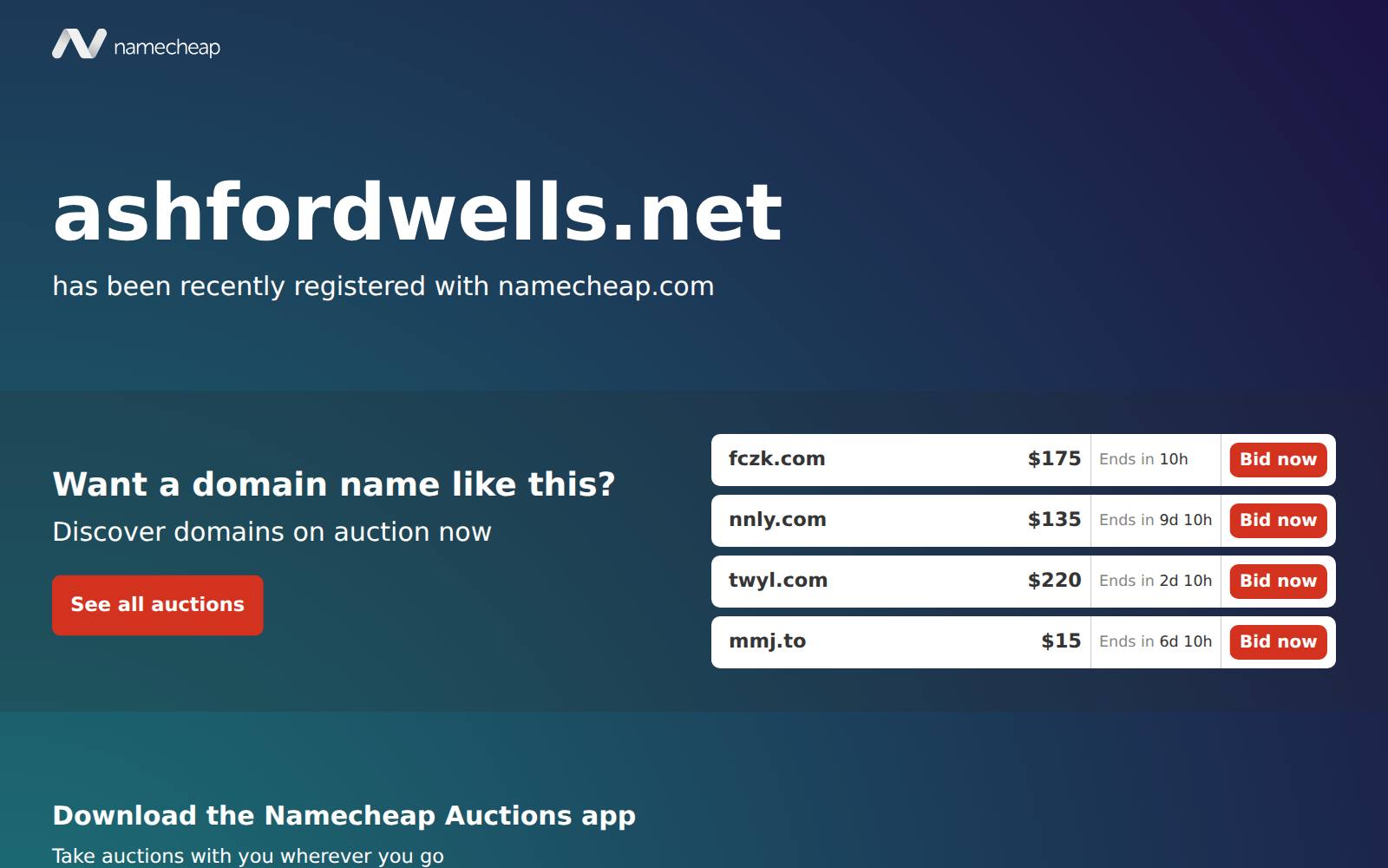 Screenshot of the Ashfordwells website, captured 29 July 2026