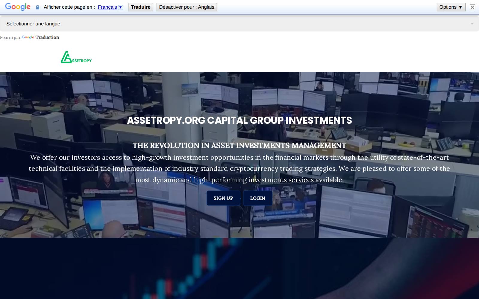 Screenshot of the assetropy.org website, captured 24 July 2026