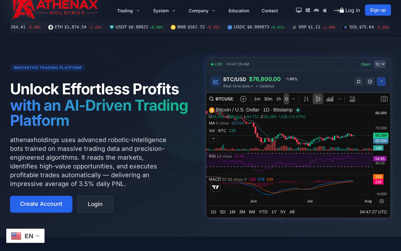 Screenshot of the athenaxholdings.com website, captured 24 July 2026