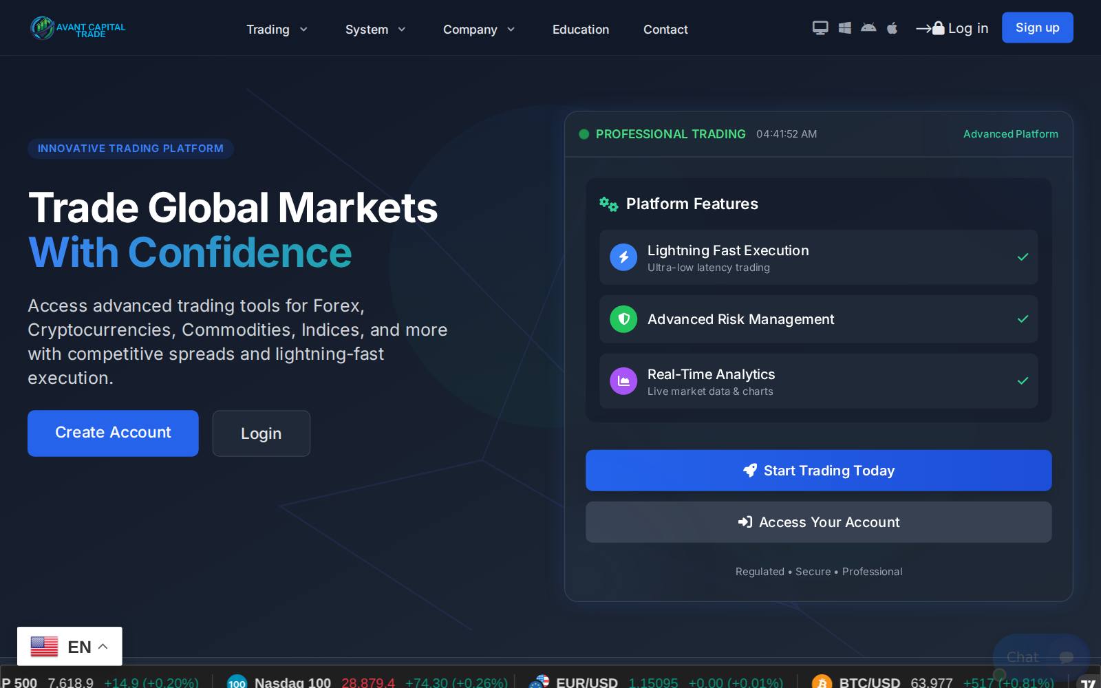 Screenshot of the Avantcapitaltrade website, captured 4 August 2026