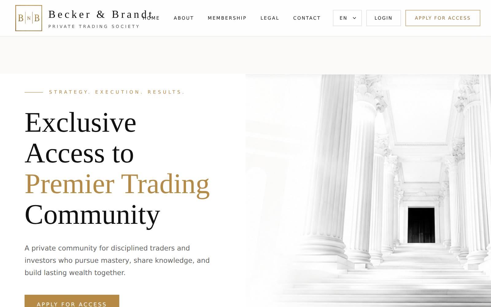 Screenshot of the Becker Brandt website, captured 31 July 2026