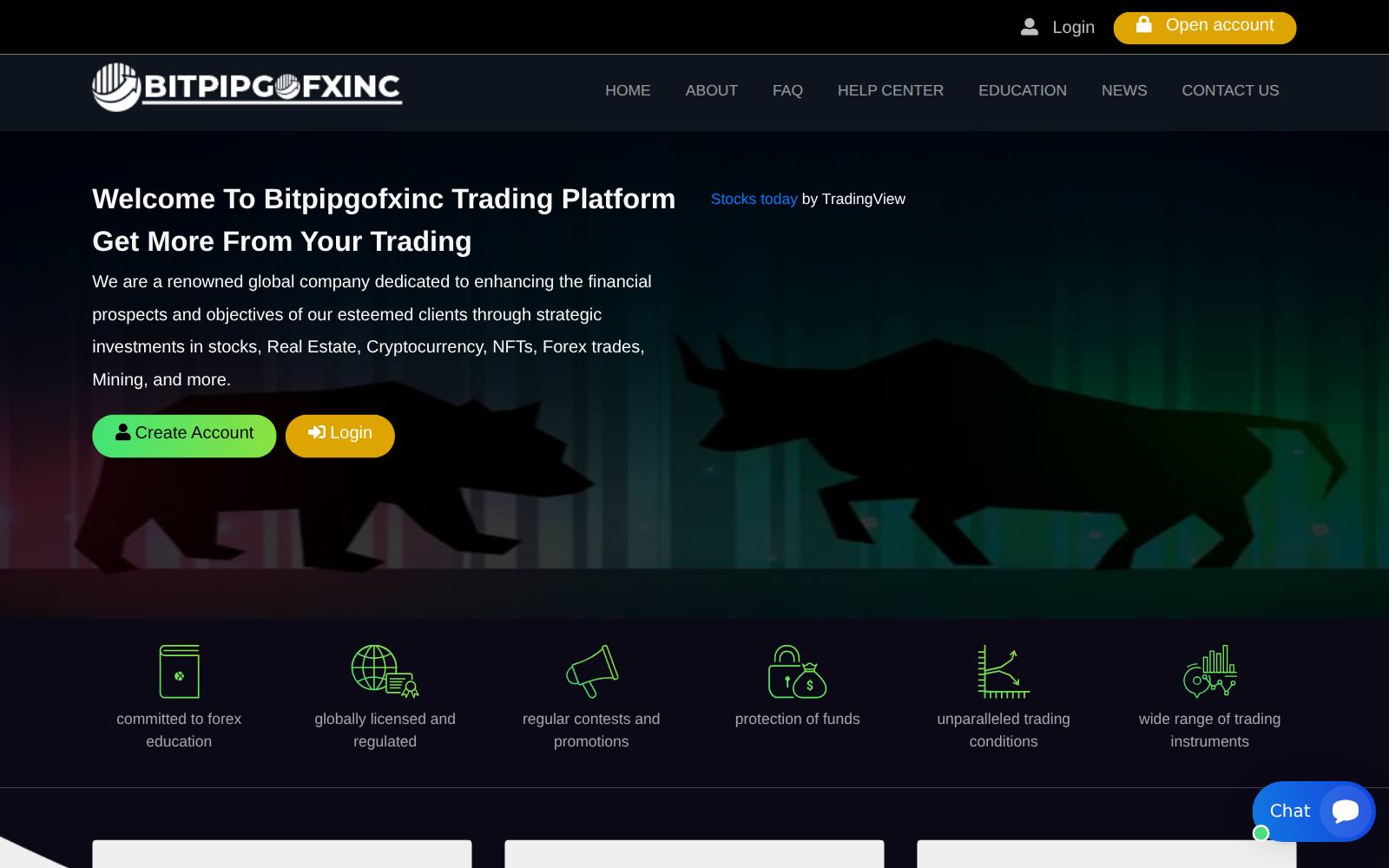 Screenshot of the Bitpipgofxinc website, captured 21 July 2026