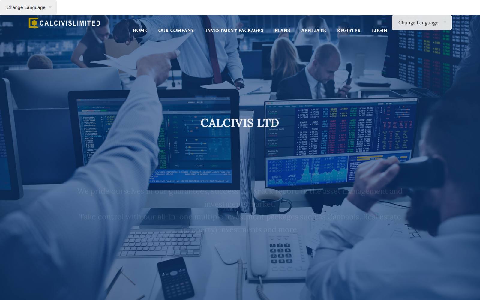 Screenshot of the calcivisltd.com website, captured 24 July 2026