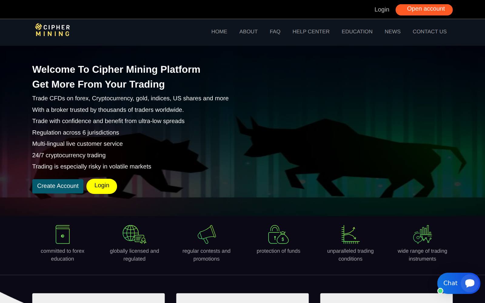 Screenshot of the Cipher Mining website, captured 21 July 2026