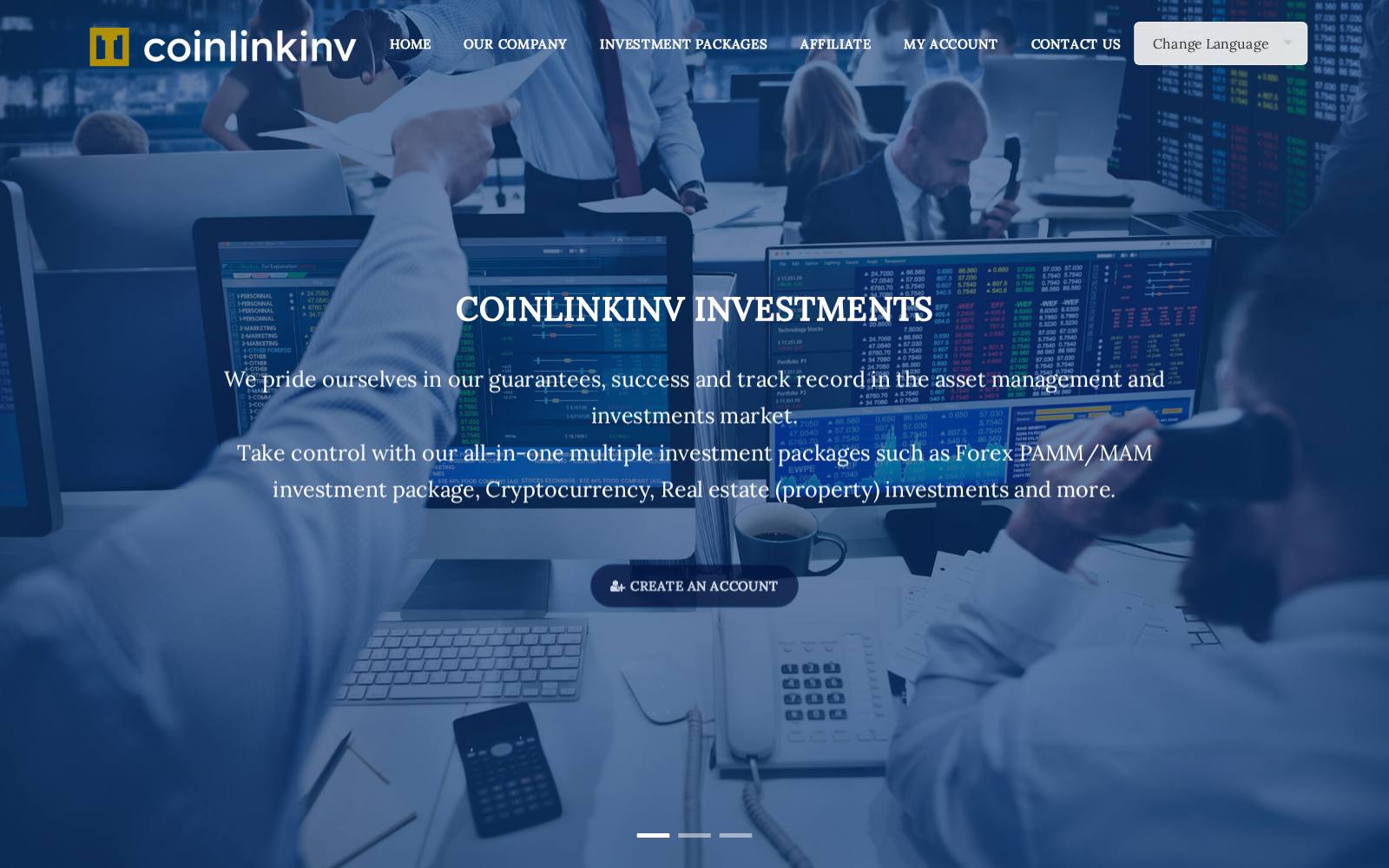 Screenshot of the coinlinkinv.cc website, captured 25 July 2026
