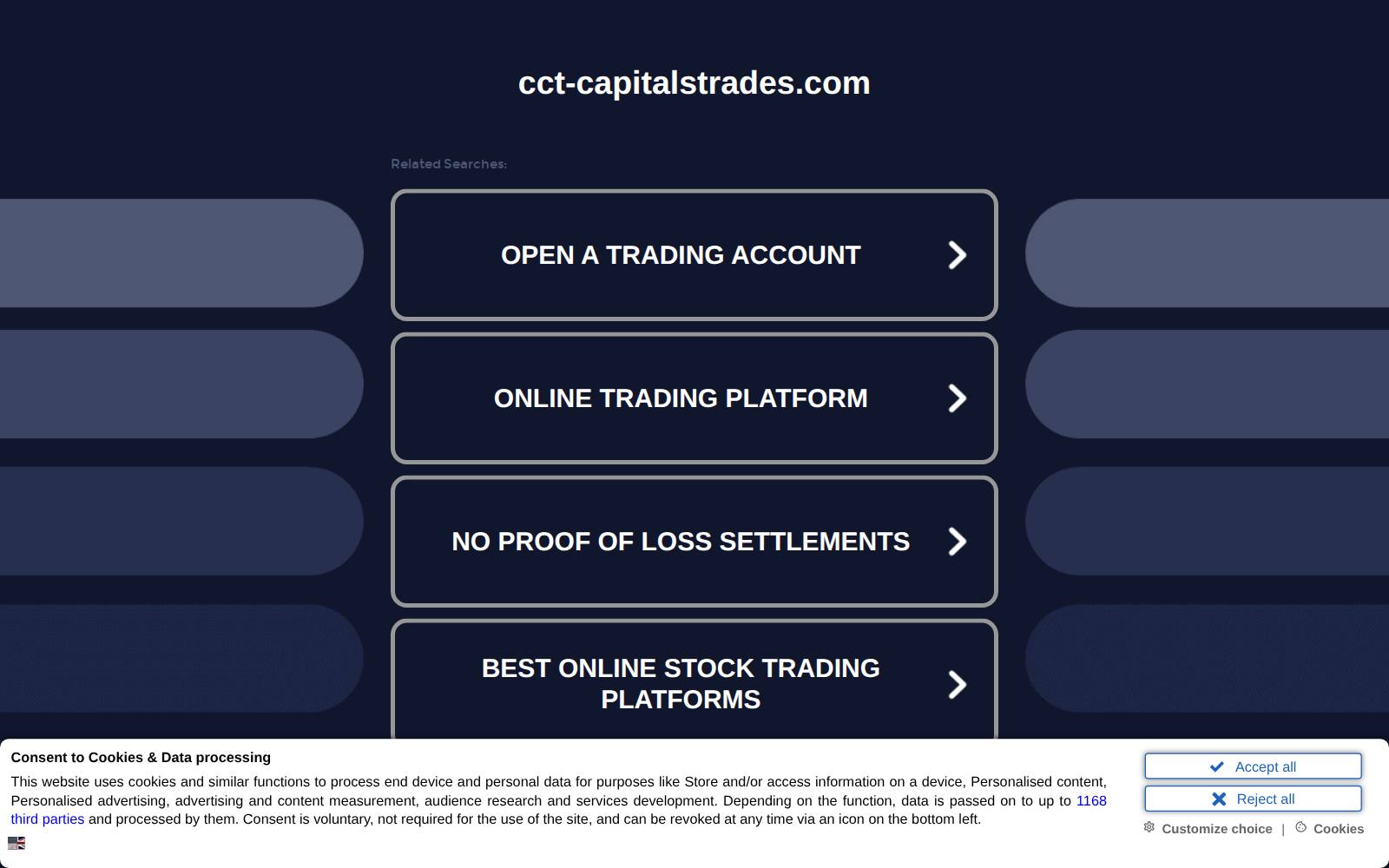 Screenshot of the Connected Crypto Trades Ltd website, captured 26 July 2026