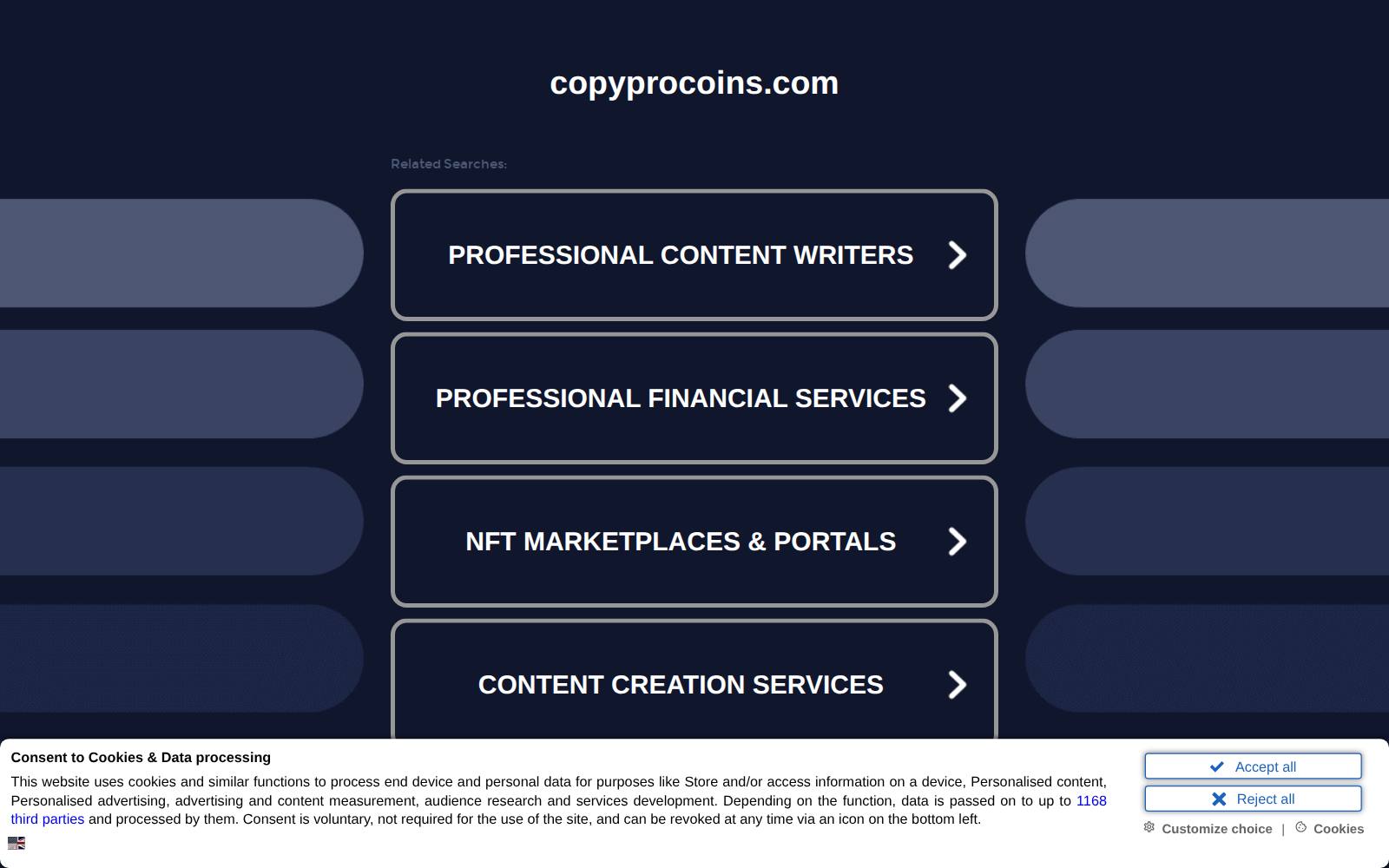 Screenshot of the Copyprocoins website, captured 26 July 2026