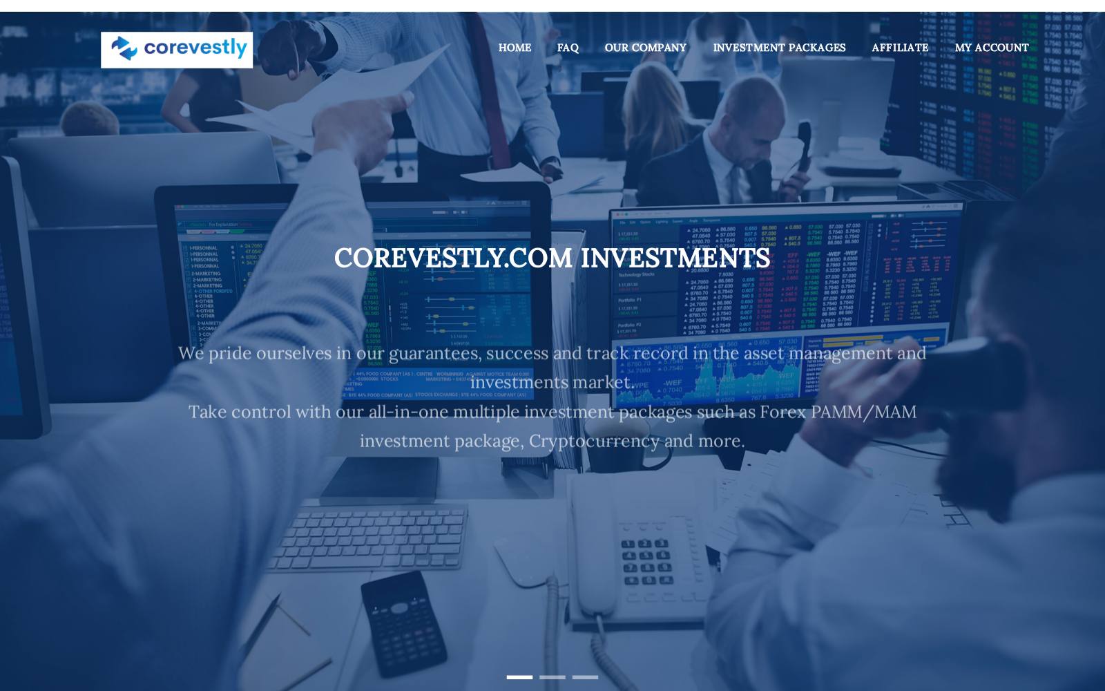Screenshot of the Corevestly website, captured 25 July 2026