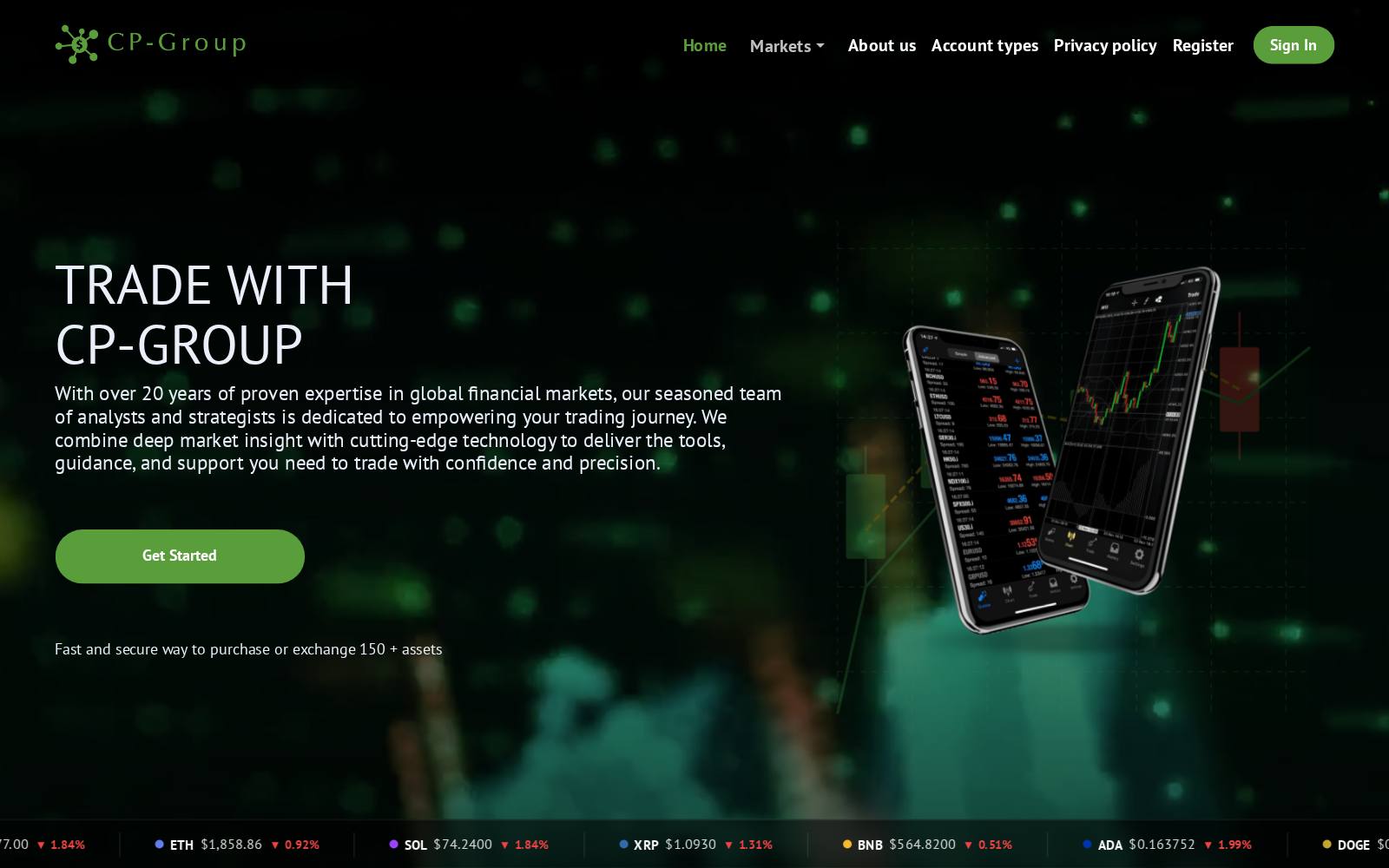 Screenshot of the cp-group.cc website, captured 25 July 2026