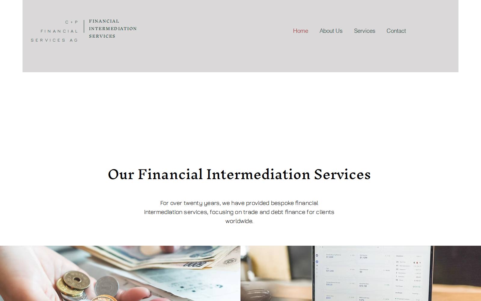 Screenshot of the cpfinancialag.com website, captured 23 July 2026