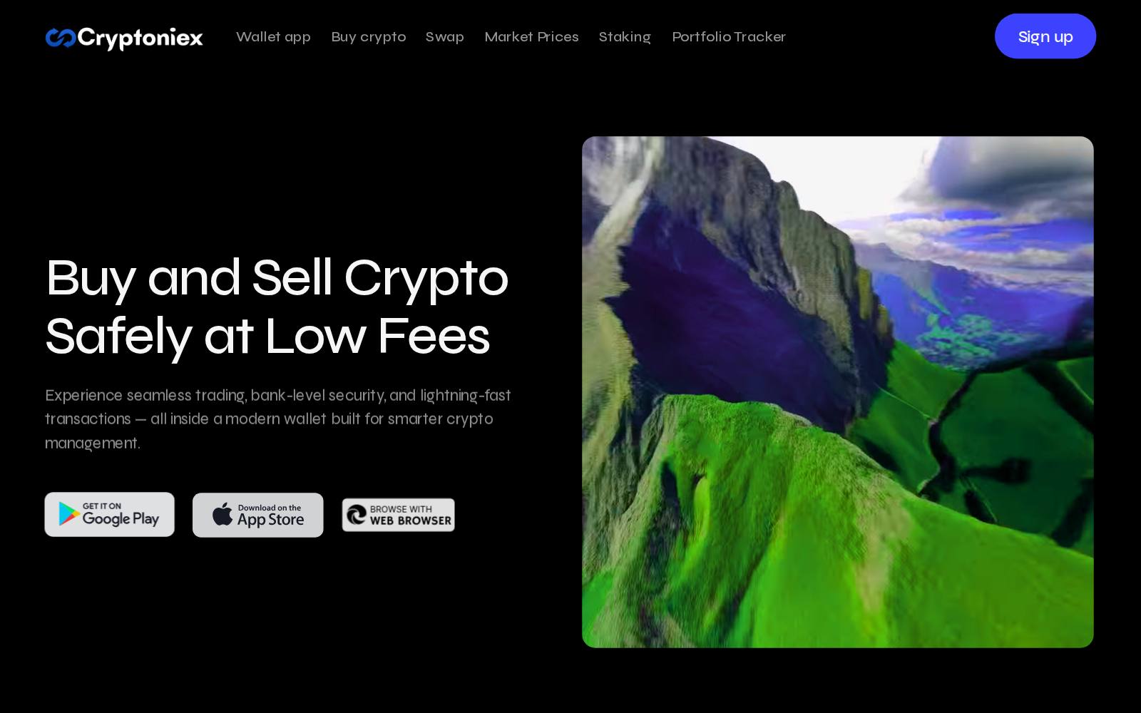 Screenshot of the Cryptoniex website, captured 21 July 2026