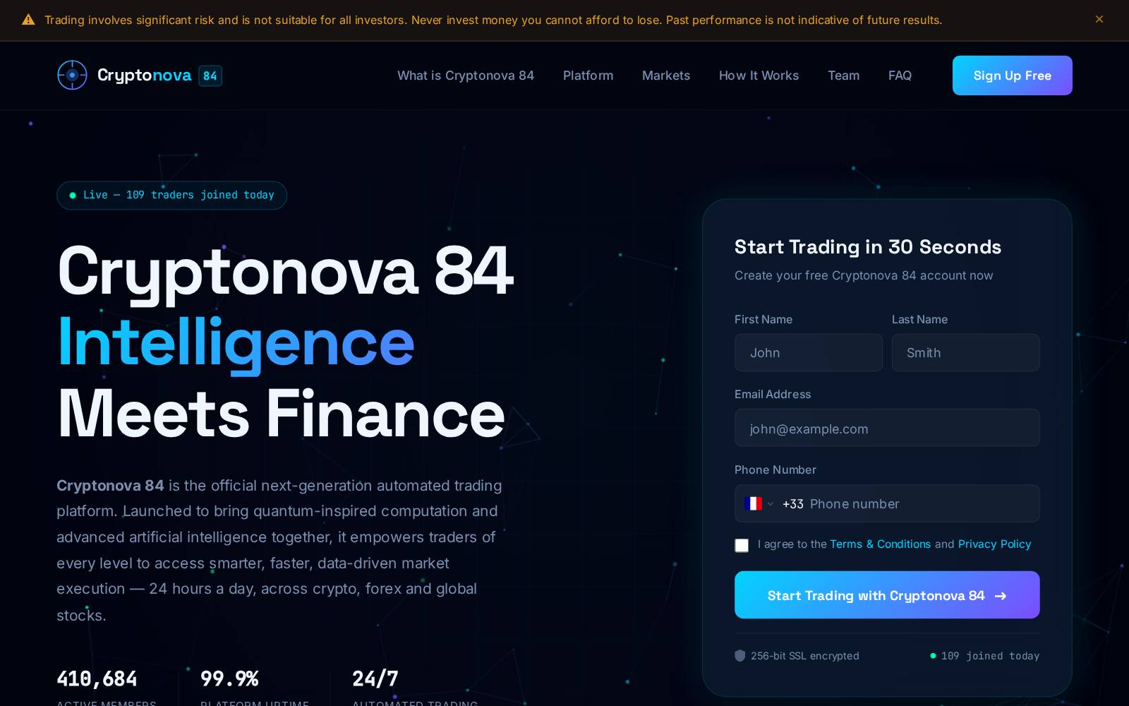 Screenshot of the CryptoNova website, captured 31 July 2026