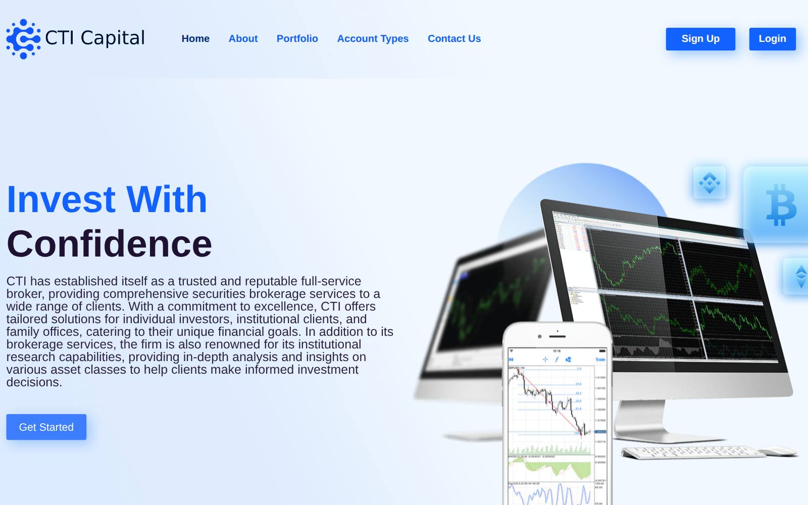 Screenshot of the CTI Capital website, captured 14 August 2026
