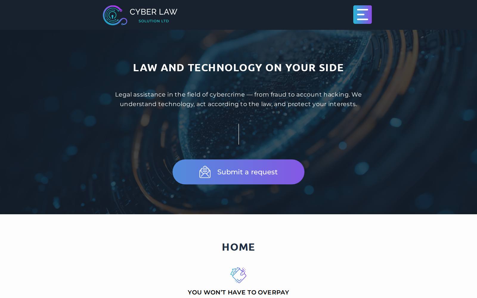 Screenshot of the Cyber Law Solutions Limited website, captured 14 August 2026
