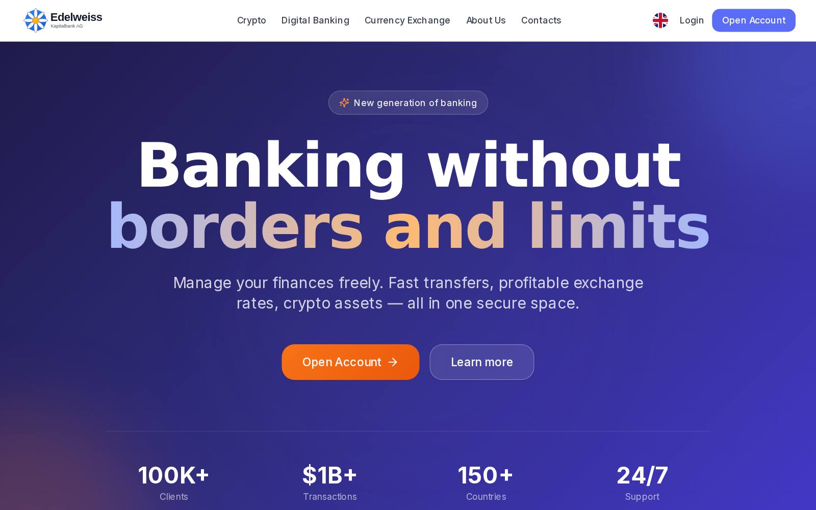 Screenshot of the Edelweiss Kapital website, captured 21 July 2026