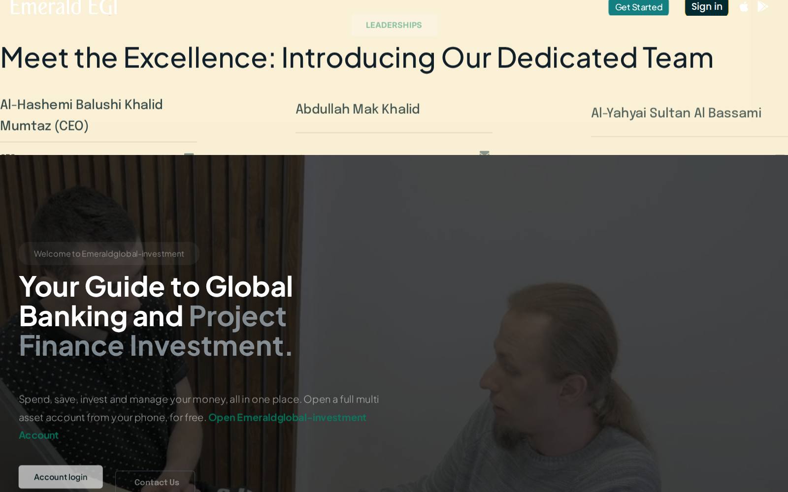 Screenshot of the Emerald Global Investment website, captured 14 August 2026