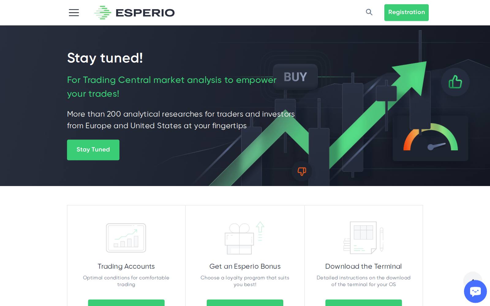 Screenshot of the ESPERIO website, captured 21 July 2026