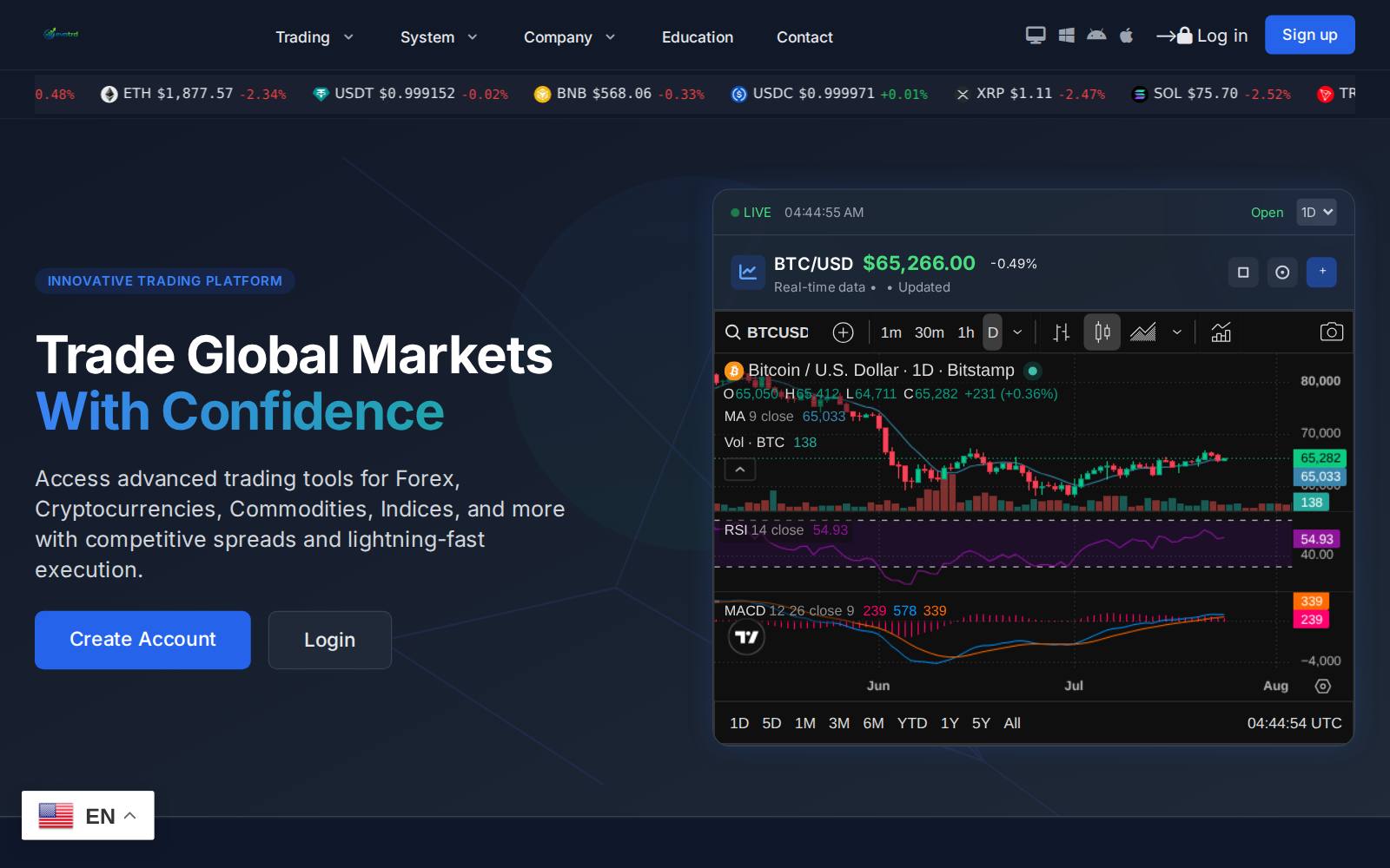 Screenshot of the evotrd.live website, captured 24 July 2026