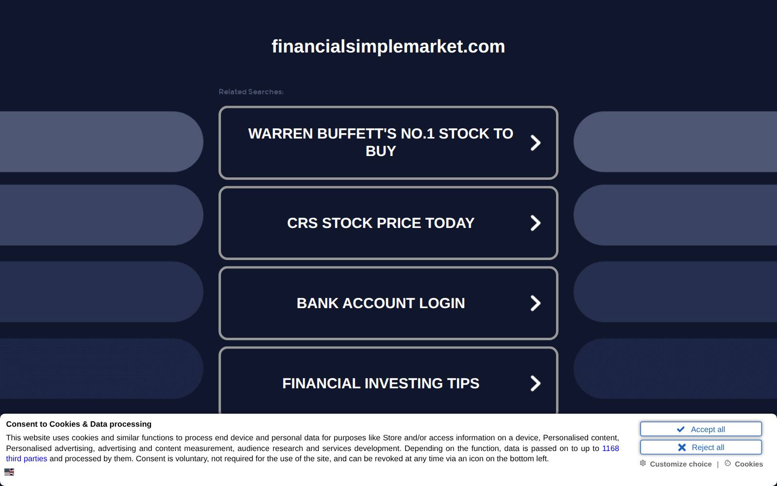 Screenshot of the Financial Simple Market website, captured 26 July 2026