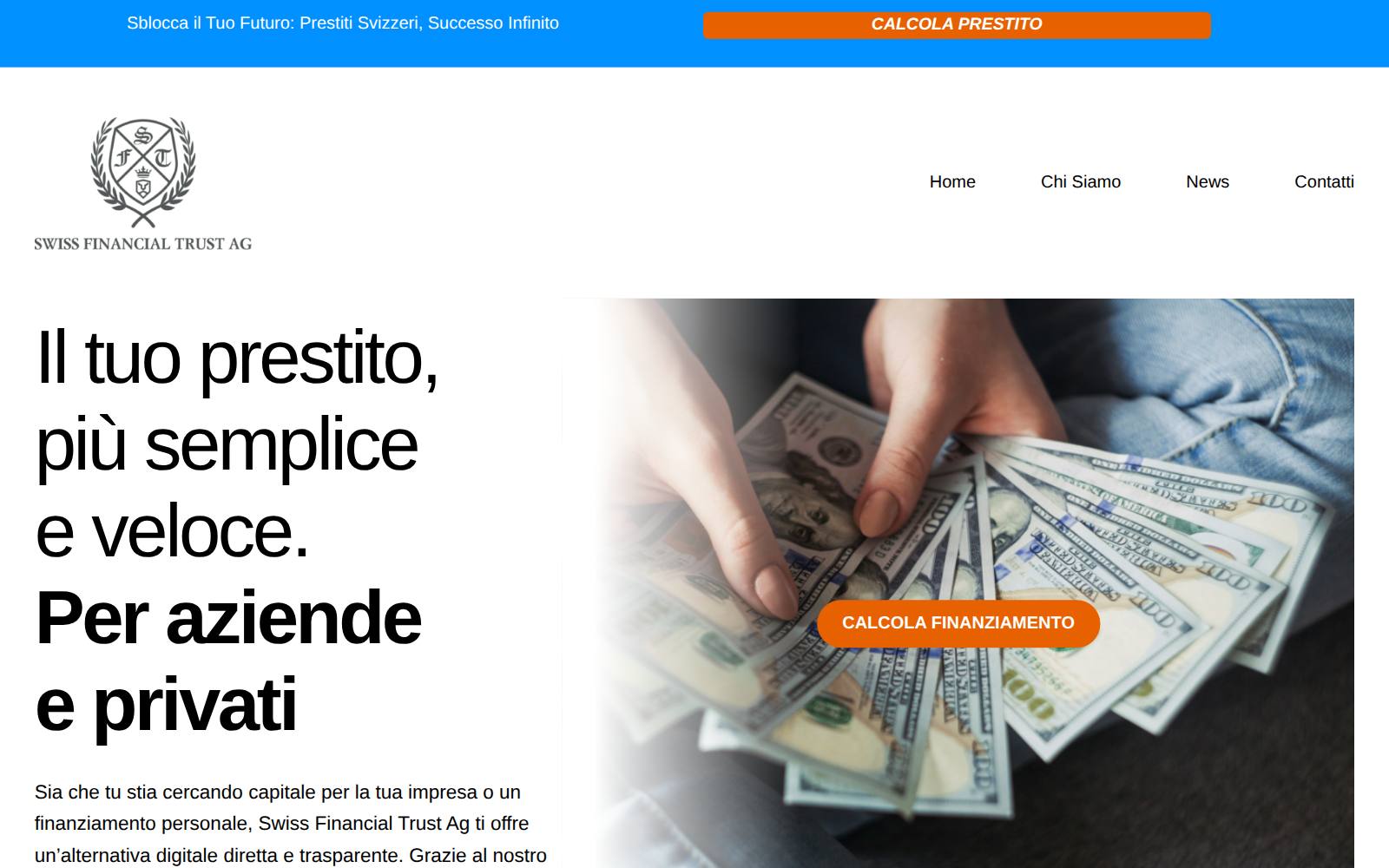 Screenshot of the financialtrustag.ch website, captured 31 July 2026