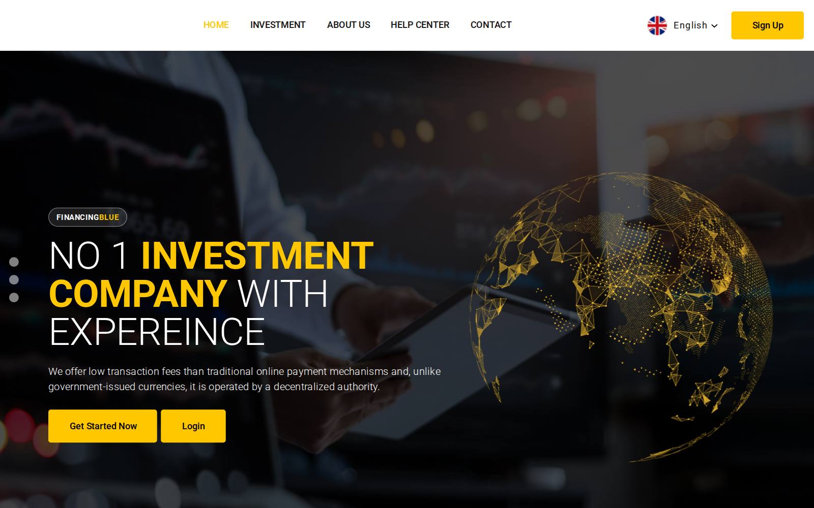 Screenshot of the Financingblue website, captured 21 July 2026