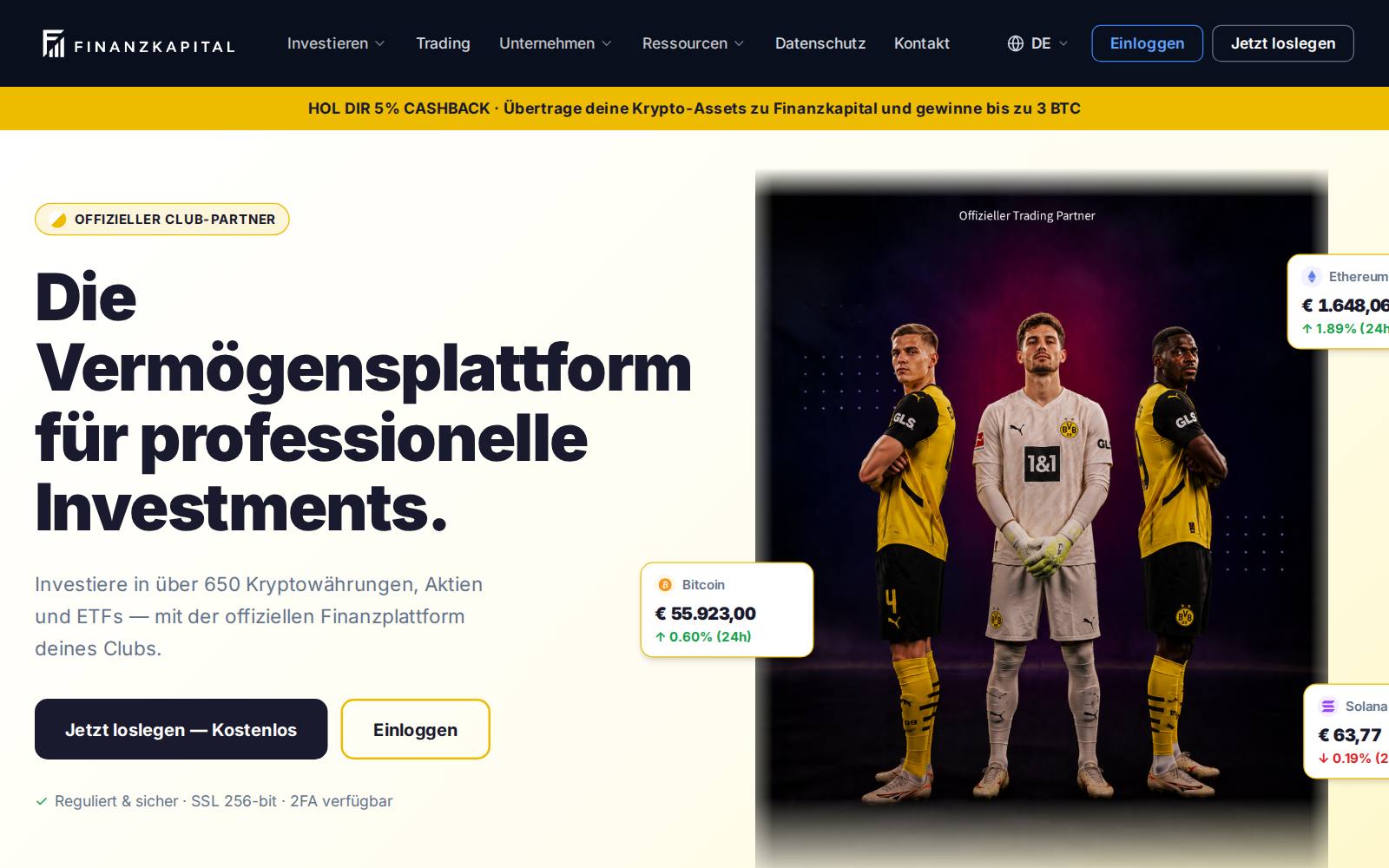 Captura do site Finanzkapital, de 6 de agosto de 2026