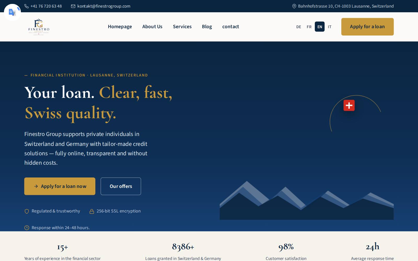 Screenshot of the Finestro Group website, captured 31 July 2026