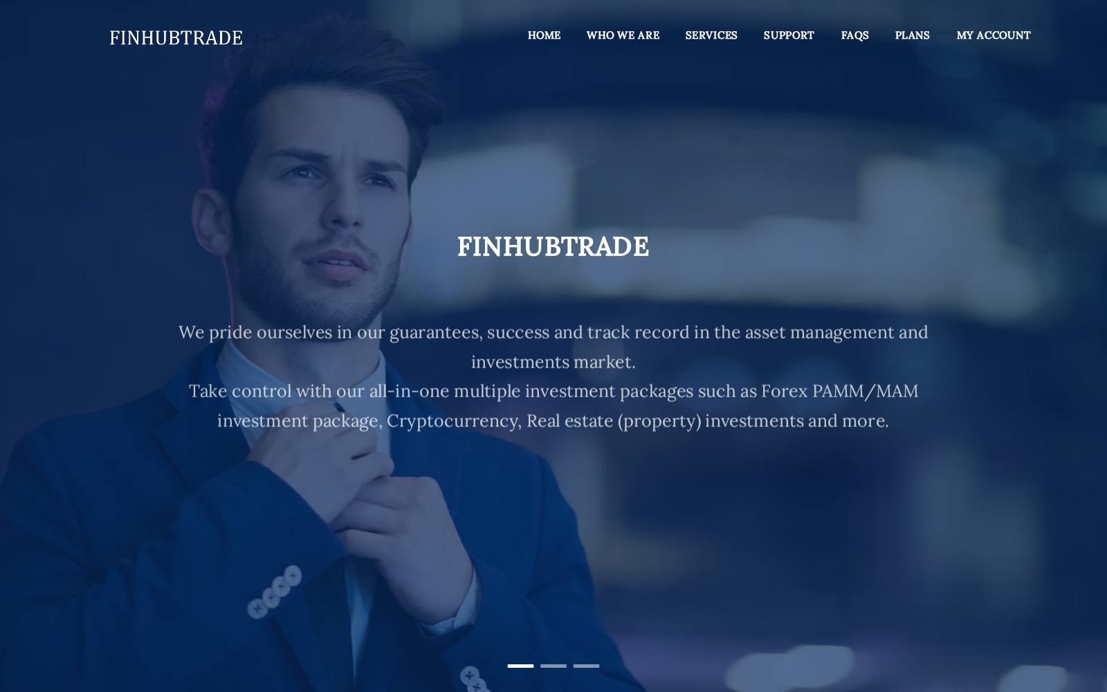 Screenshot of the finhubtrade.ltd website, captured 25 July 2026