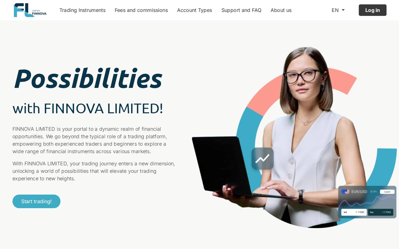 Screenshot of the Finnova Limited website, captured 21 July 2026