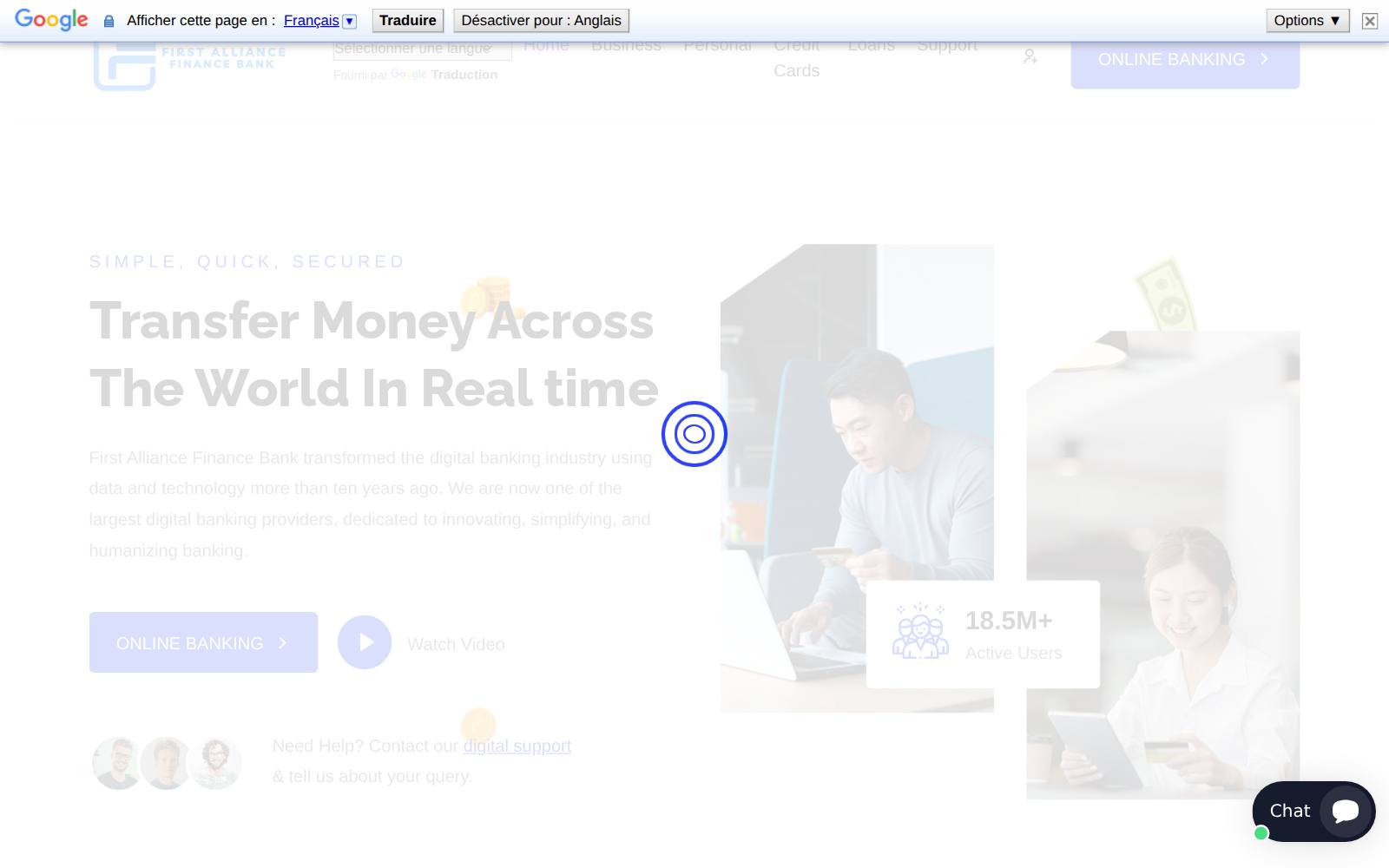 Screenshot of the First Alliance Finance Bank website, captured 31 July 2026