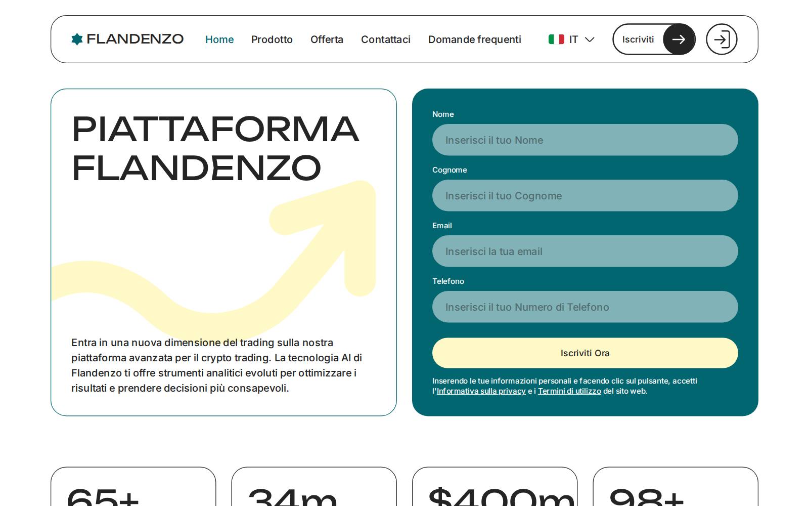 Screenshot of the Flandenzo website, captured 25 July 2026