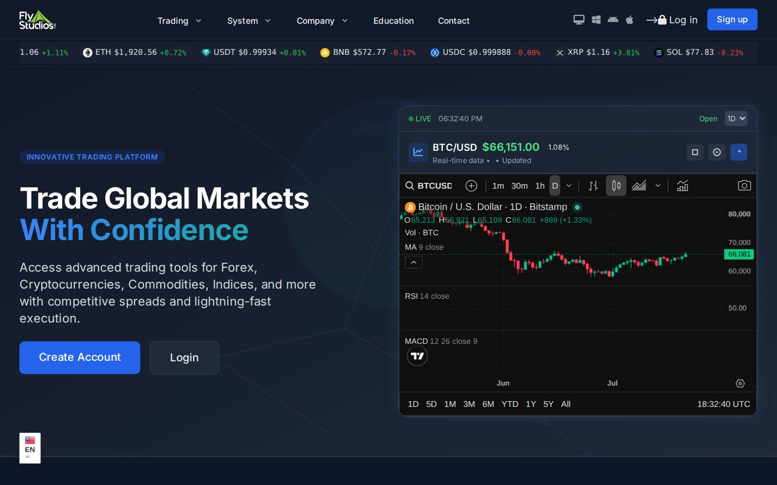 Screenshot of the Flystudios Flow website, captured 21 July 2026