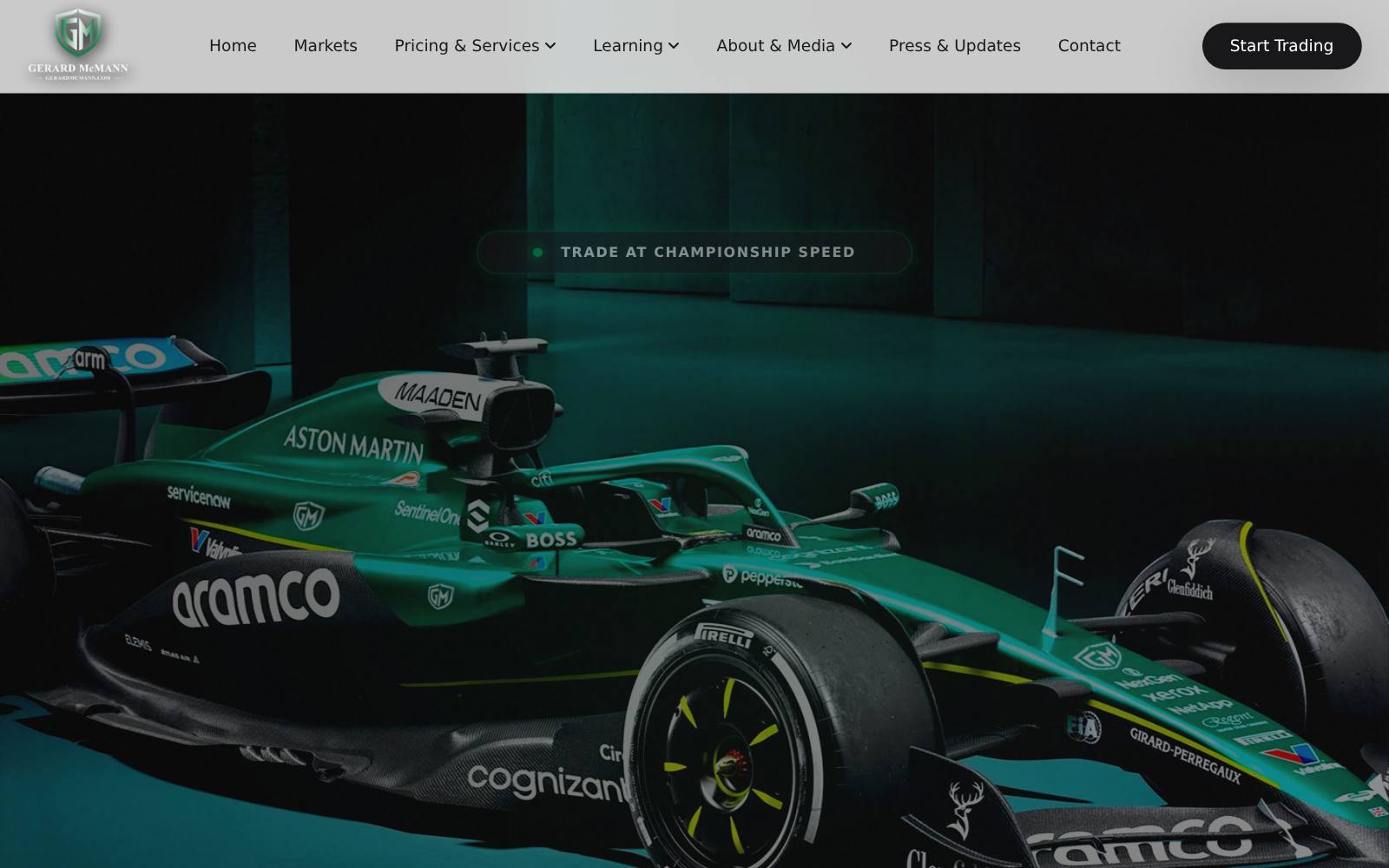 Screenshot of the Gerard McMann website, captured 31 July 2026