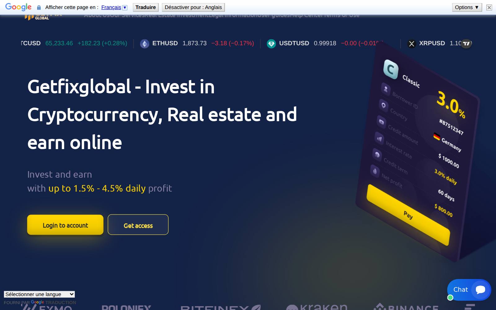 Screenshot of the getfixglobal.net website, captured 24 July 2026