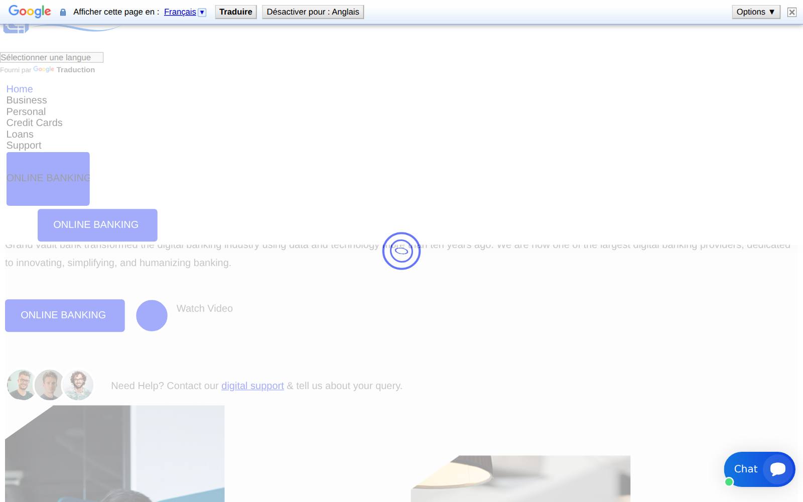 Screenshot of the grandvaultbank.com website, captured 24 July 2026