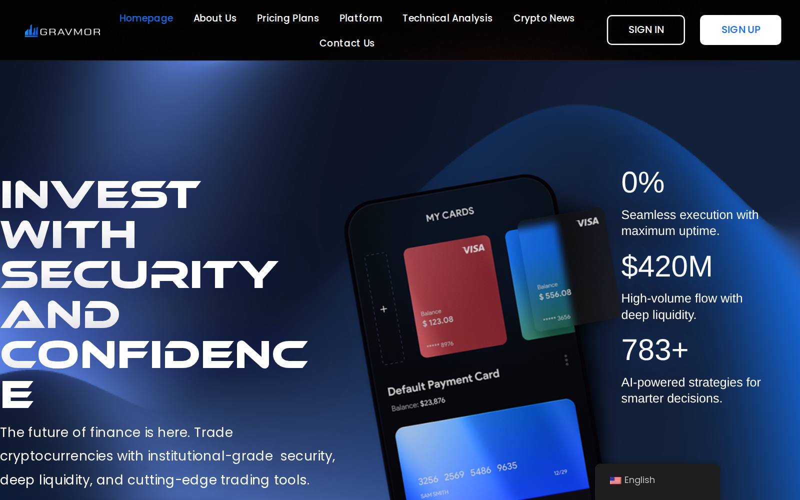 Screenshot of the Gravmor website, captured 21 July 2026