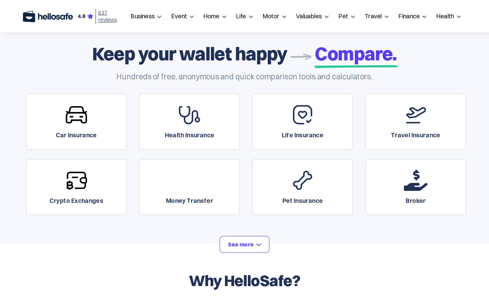 Screenshot of the hellosafe.co.uk website, captured 24 July 2026