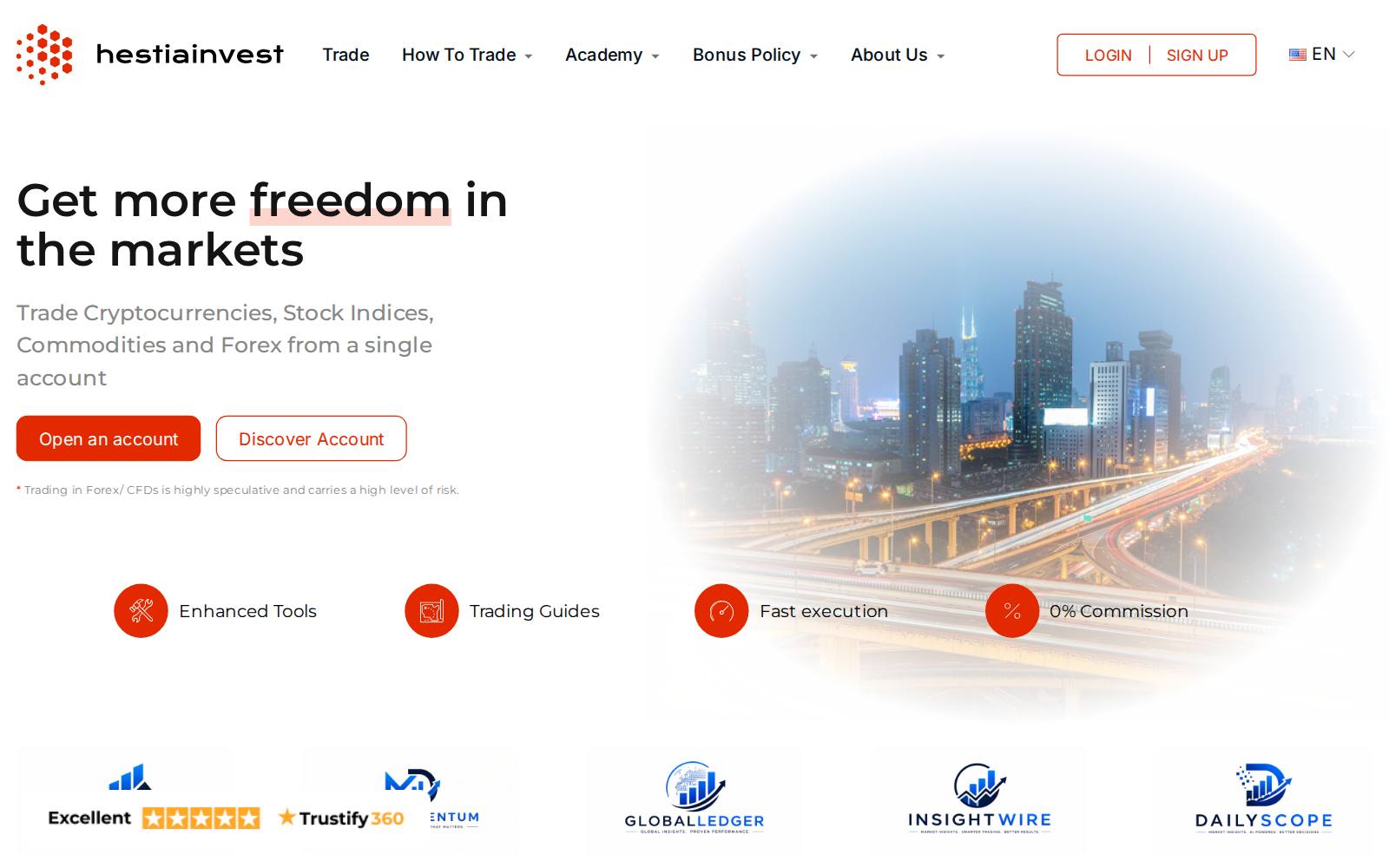 Screenshot of the Hestia Invest
Hestiainvest website, captured 7 August 2026