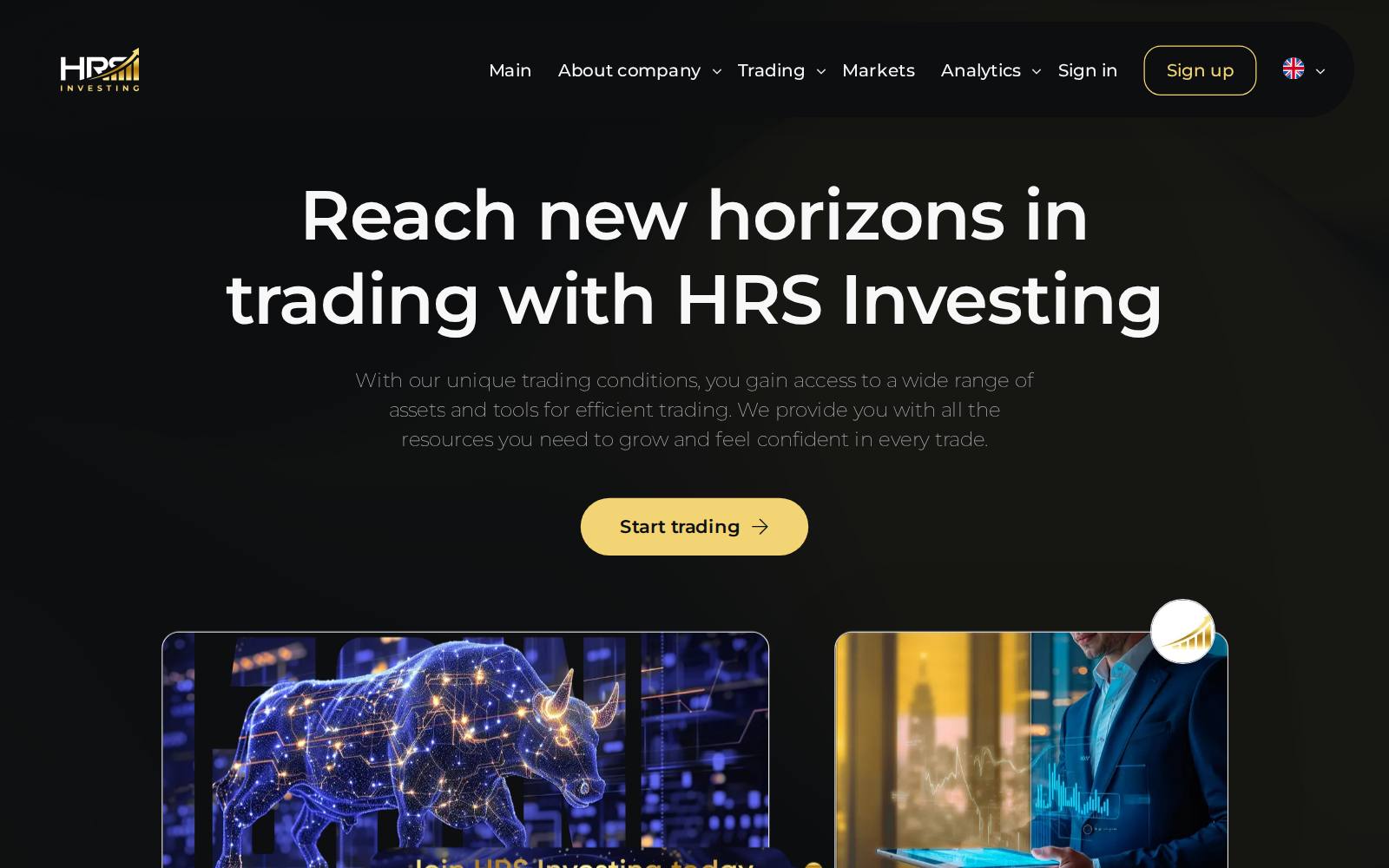 Screenshot of the hrsinvesting.co website, captured 21 July 2026