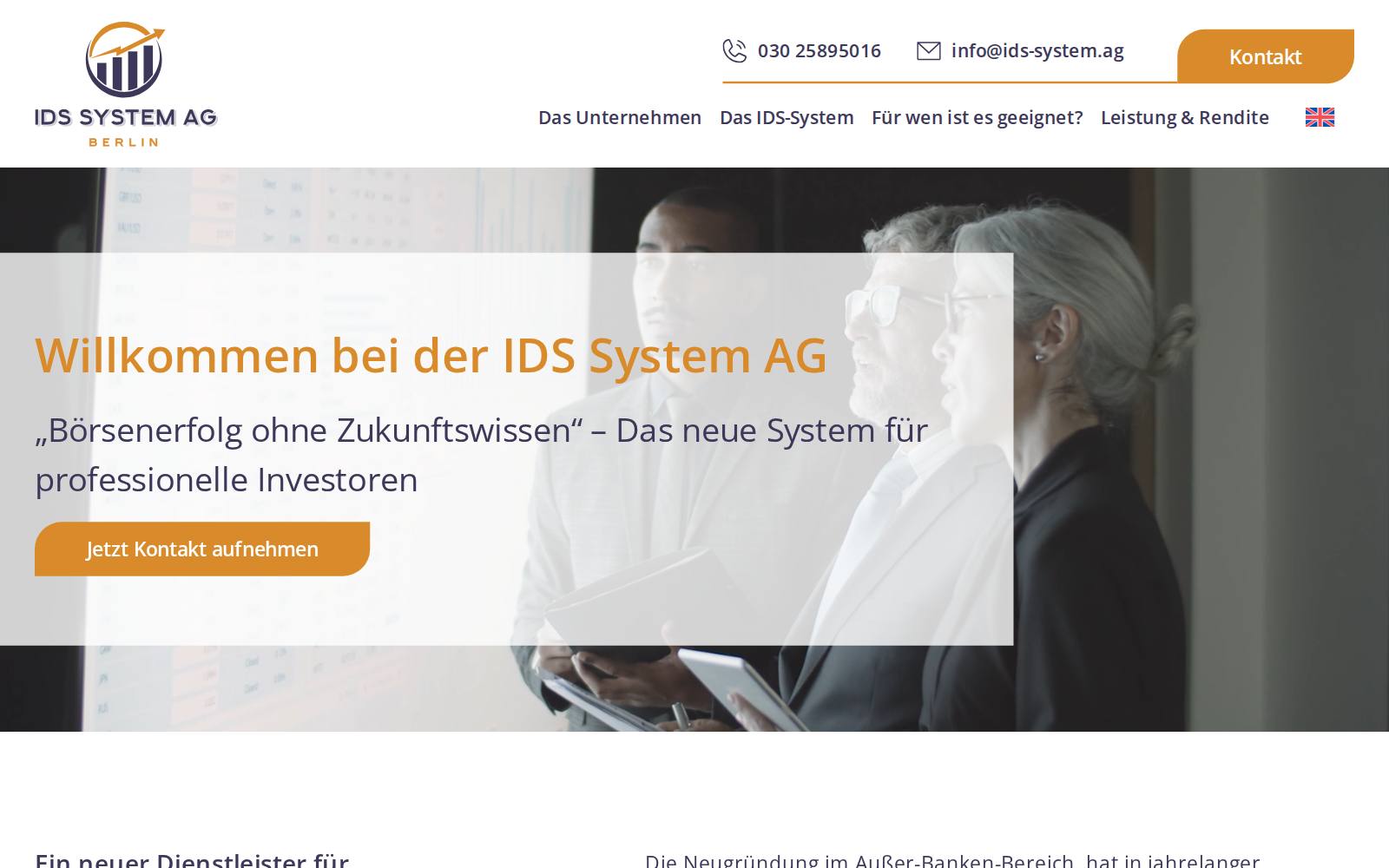 Screenshot of the IDS System AG website, captured 31 July 2026