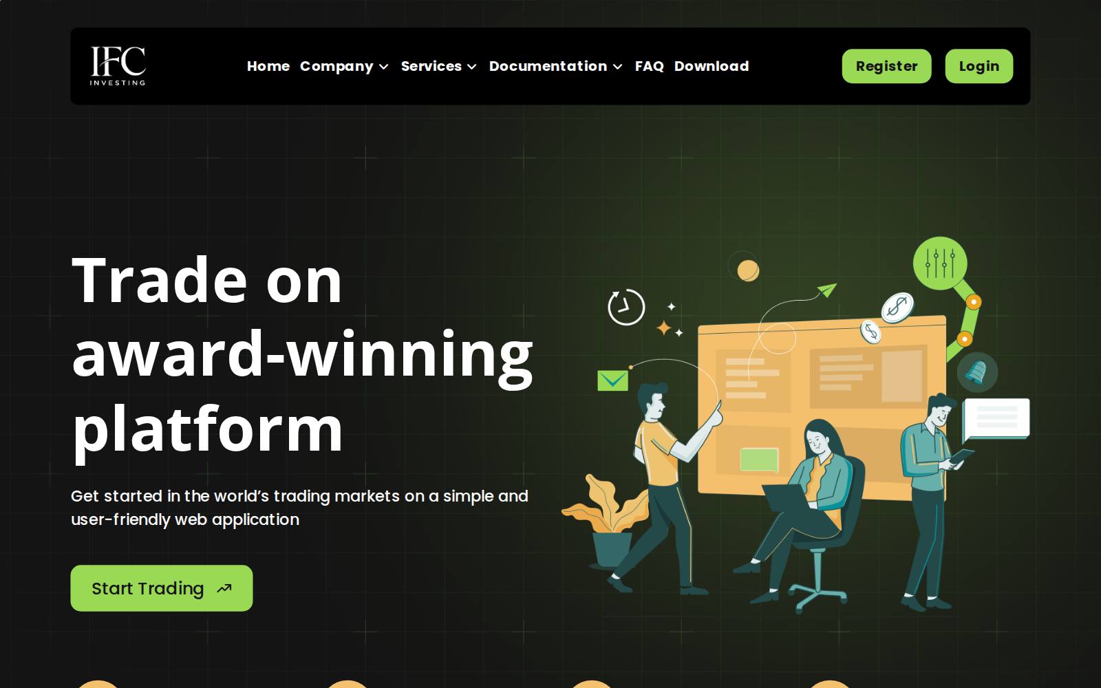Screenshot of the IFC Investing website, captured 21 July 2026