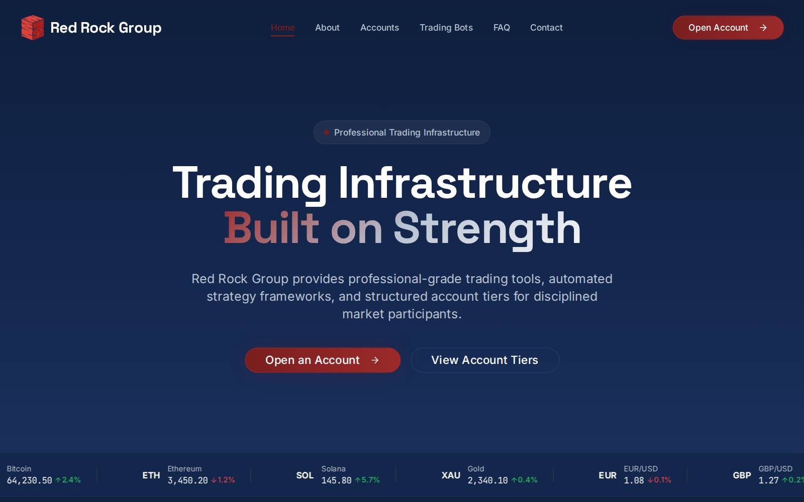 Screenshot of the Impersonation of Red Rock Group Pty Ltd website, captured 23 July 2026