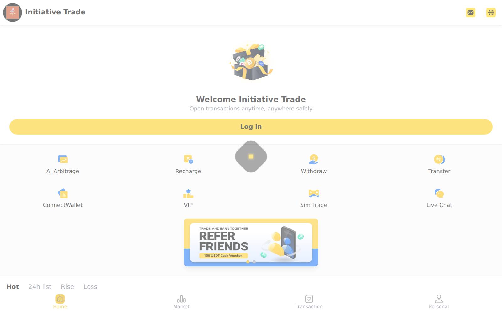 Screenshot of the Initiative Trade website, captured 21 July 2026
