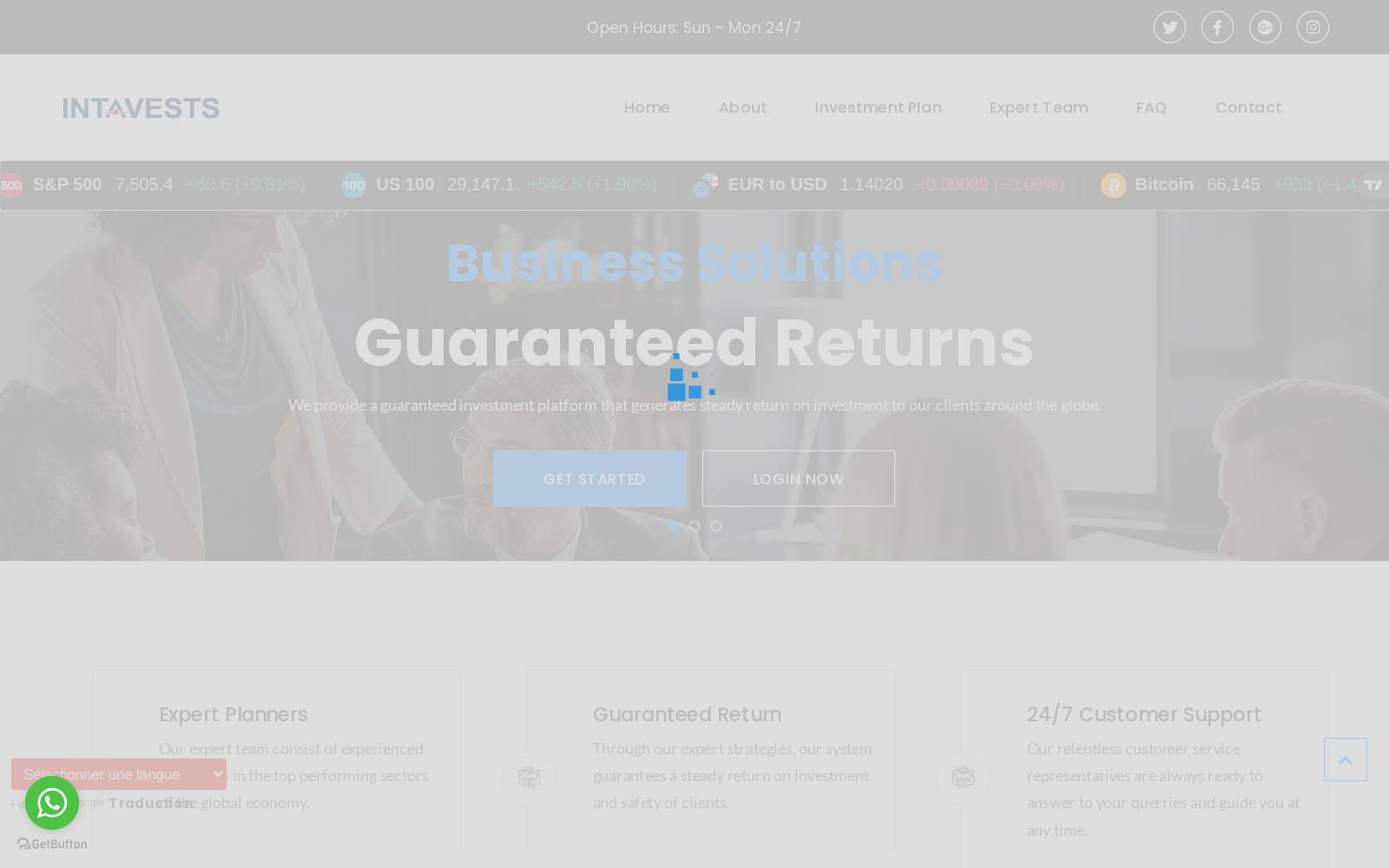 Screenshot of the Intavests Investment Limited website, captured 21 July 2026
