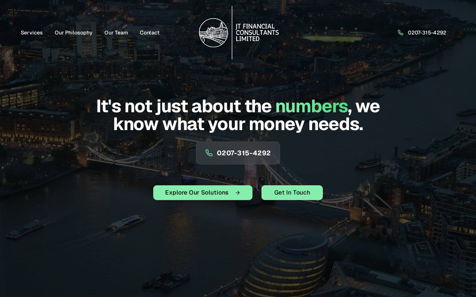 Screenshot of the JT Financial Consultants website, captured 23 July 2026