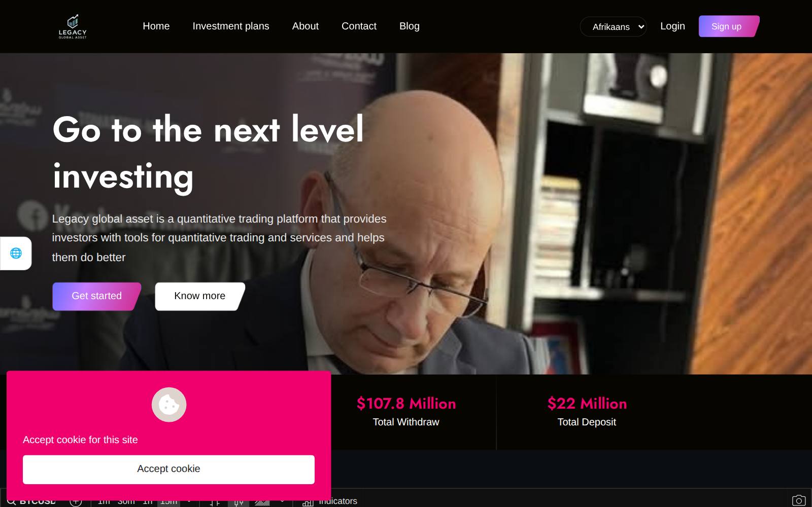 Screenshot of the Legacy Global Asset website, captured 21 July 2026