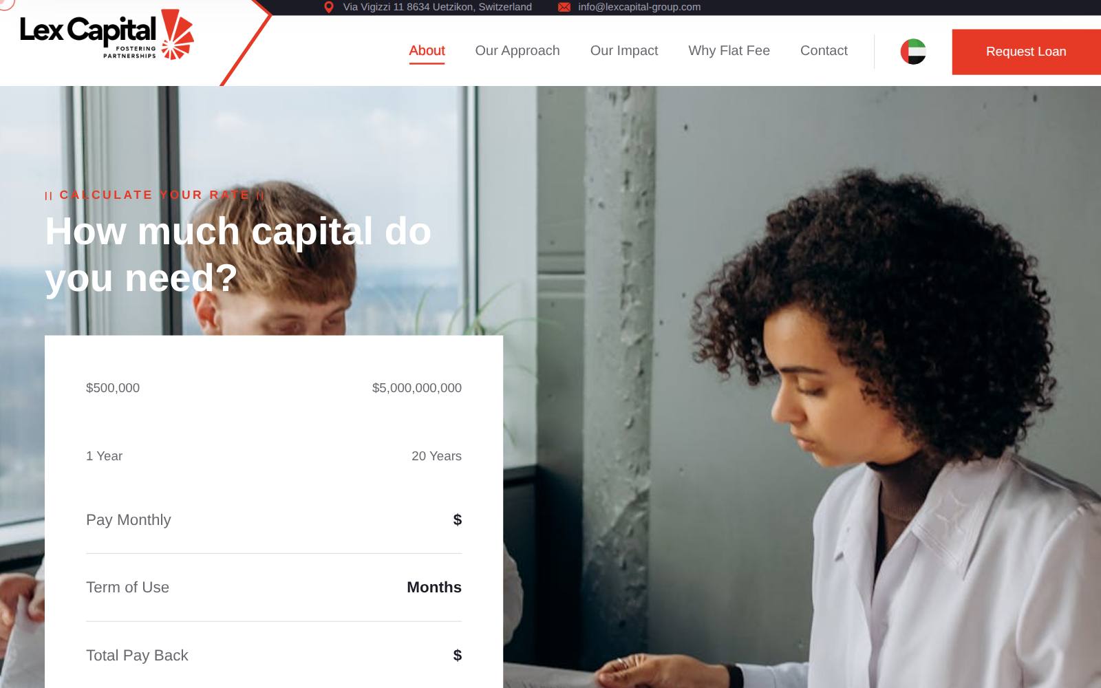 Screenshot of the Lex Capital Group Partners website, captured 21 July 2026