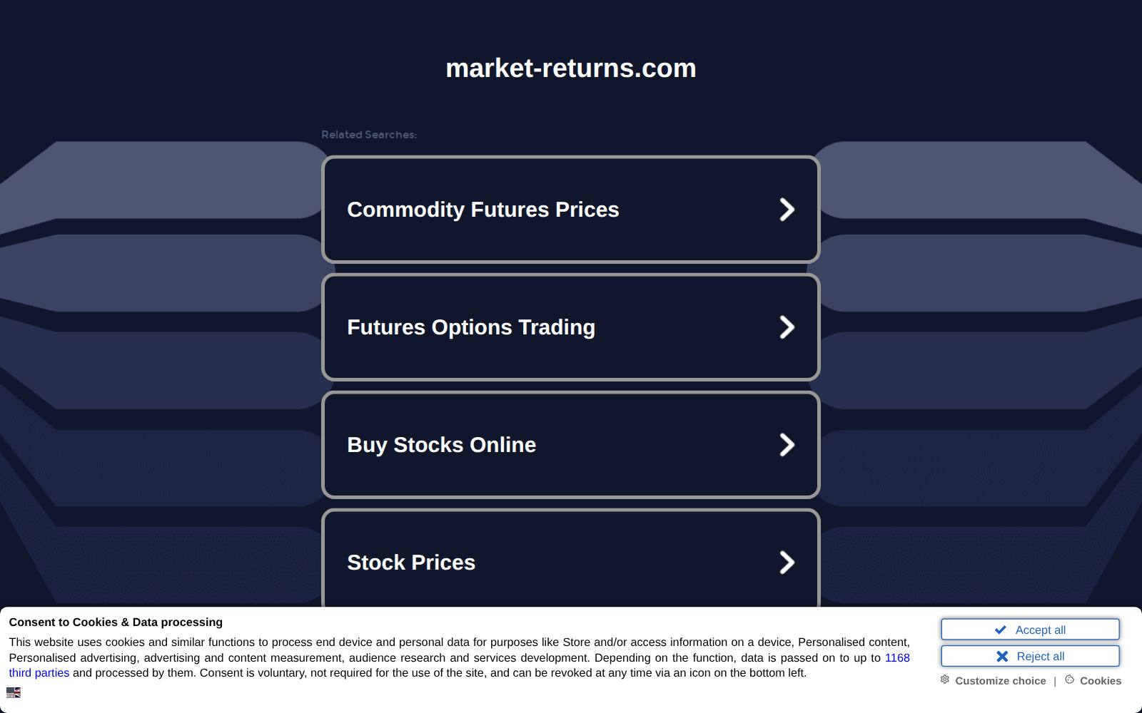 Screenshot of the Market Returns website, captured 26 July 2026
